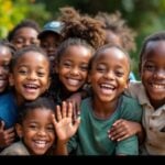 Diverse children playing together outdoors, embodying joy and unity.