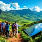 Diverse group working on renewable energy in South Africa.