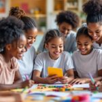 Diverse girls learning together in a supportive community.