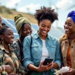 Diverse women engaged in renewable energy projects in Zambia.