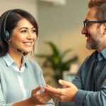 Customer service agent assisting a client with care.