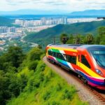 Brazil's North Axis train traveling through green landscapes.
