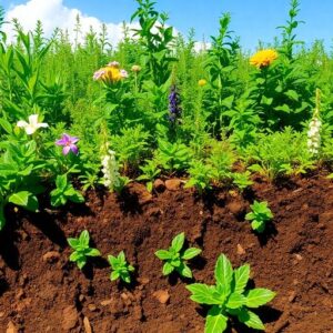 Vibrant landscape depicting healthy land restoration and vegetation.