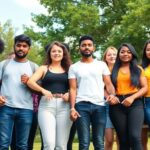 Diverse youth activists united for climate integrity outdoors.