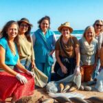 Diverse women leaders collaborating for ocean conservation efforts.