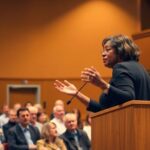 Elise Boddie speaking at the AERA Brown Lecture.