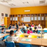 Students in a modern classroom in Uzbekistan.