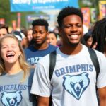 Youth in Grizzlies gear at a vibrant event.