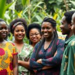 Young African leaders discussing food systems and agroecology.
