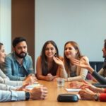 Diverse group discussing equality and justice at a table.
