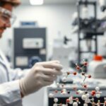 Scientist working with small molecules in a laboratory.