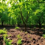 Lush green landscape representing land restoration efforts.