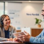 Novo Nordisk customer support representative assisting a patient.
