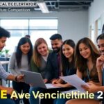 Diverse entrepreneurs collaborating in a bright office space.