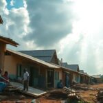 Community members working together after Cyclone Chido.