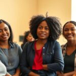 Diverse group discussing sexual and reproductive health rights.