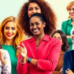 Diverse women collaborating in professional work environments.