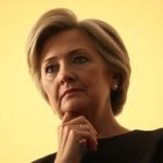 Hillary Clinton in a thoughtful pose, reflecting on wisdom.