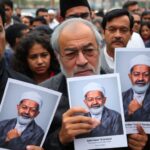 People gather worried about Abdulrahman Youssef Al-Qaradawi.