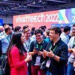 Innovators networking at VivaTech 2025 event.