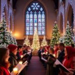 Christmas carolers singing at St Georges Church.