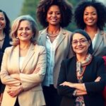 Diverse women leaders united, embodying strength and unity.