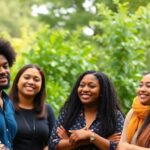 Diverse group of Soros Justice Fellows engaging outdoors.