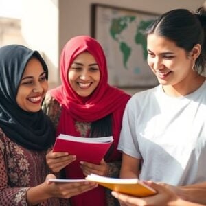 Youth and women engaged in empowerment activities in Tunisia.