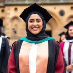 Razan Khalifa Al Mubarak receiving honorary doctorate at university.