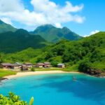 Pacific Island community promoting climate resilience initiatives.