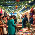 Women artisans at a fair trade holiday market.