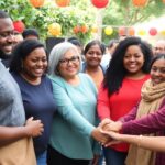 A group of people united in a community event.