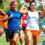 Dynamic women athletes in action across various sports.