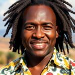 William Asiko portrait in African landscape, showcasing leadership.