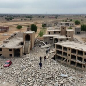 Destruction in Afghanistan after a devastating earthquake.
