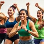Diverse women engaged in various sports activities outdoors.