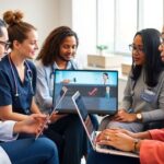 Healthcare professionals in a virtual clinical observation session.