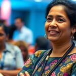 Srushti Mahamuni speaking at AWID Forum 2024.