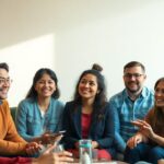 Diverse individuals discussing Type 1 Diabetes in a warm setting.