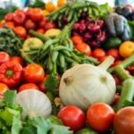 Fresh fruits and vegetables highlighting food waste issues.