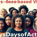 Diverse individuals united against gender-based violence.