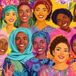 Diverse women and girls united in solidarity and strength.