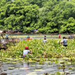 Community members fishing and farming in Asembo Bay.