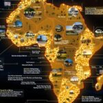 African map highlighting electricity access and modern energy solutions.