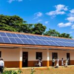 Solar panels on a healthcare facility in Tanzania.