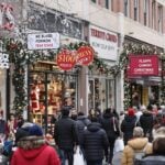 Toronto retail workers during busy holiday shopping season.