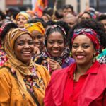 Diverse women united in solidarity against women's rights backlash.