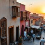 Historic streets and colorful stalls in Stone Town, Zanzibar.