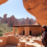 Shreen restoring ancient structures in scenic AlUla landscape.