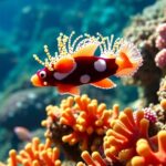 Colorful Spanish dancer nudibranch on a coral reef.